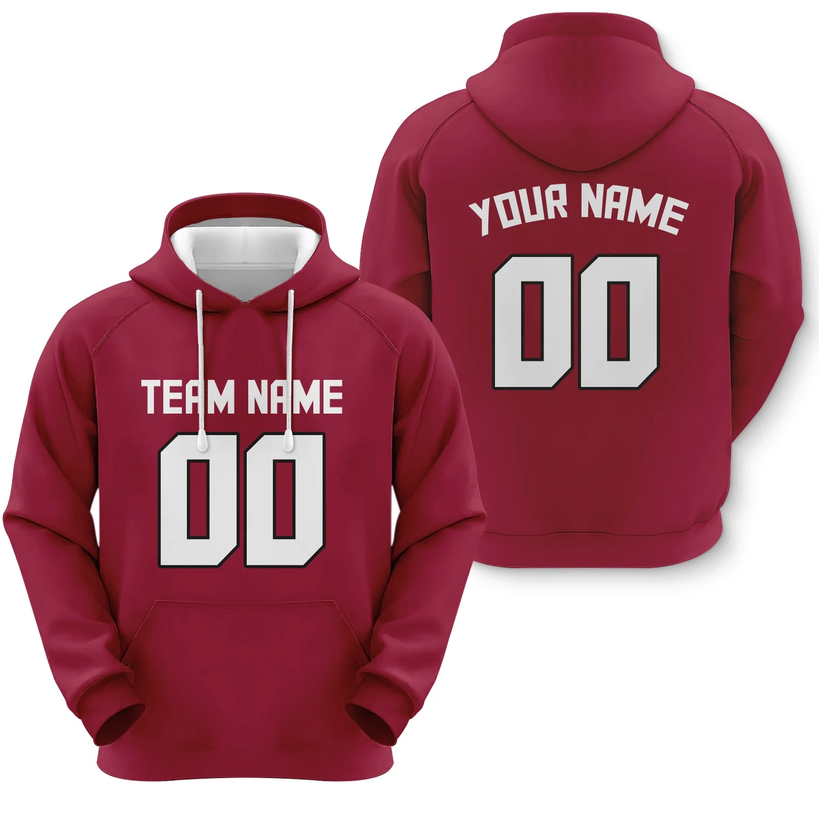 Custom Red White-Black Sports Pullover Sweatshirt Football Hoodie