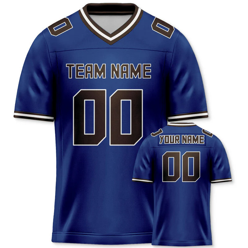 Custom Royal Black Mesh Authentic Football Jersey