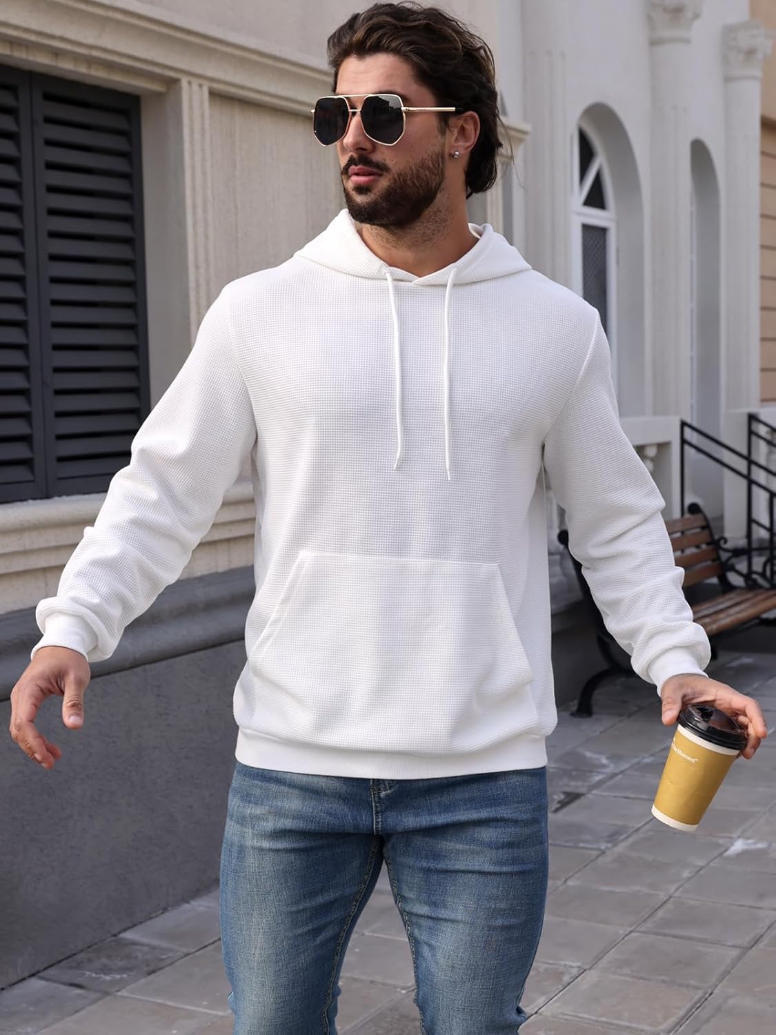 Men's Hoodie Casual Long Sleeve Drawstring Hoodies Pullover Sweatshirts With Pocket