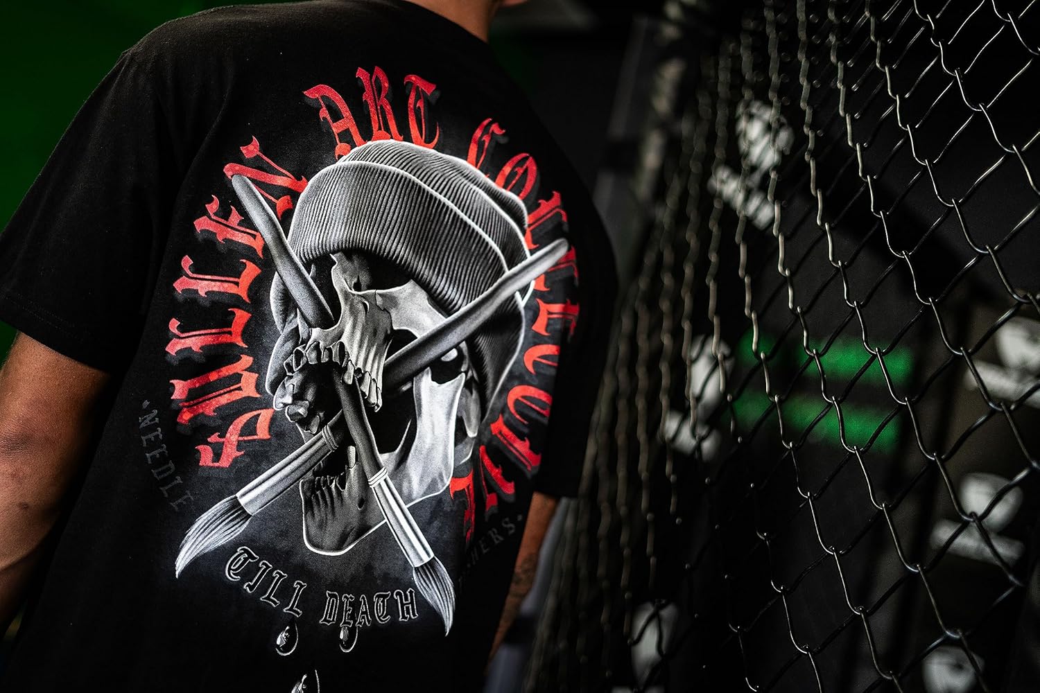 Skull and Brushes Tattoo Lifestyle Graphic Art Fishing Standard Soft Short Sleeve Tee