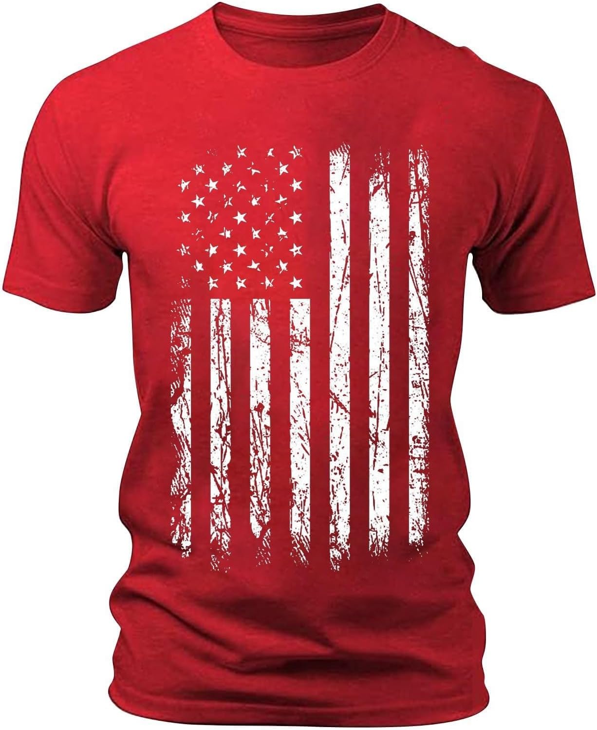 Crew Neck Short Sleeve T-Shirts Flag Graphic Tees