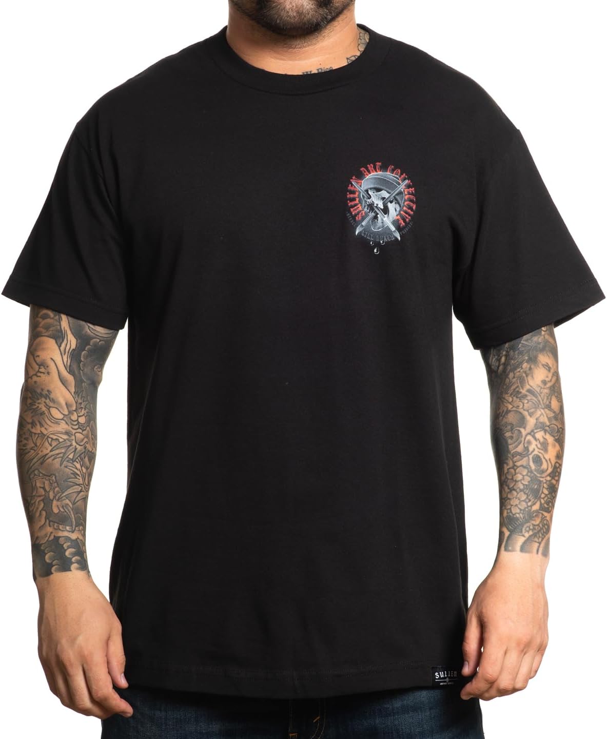 Skull and Brushes Tattoo Lifestyle Graphic Art Fishing Standard Soft Short Sleeve Tee